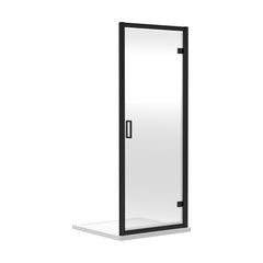 [BERUHD80BP] 6mm Toughened Safety Glass Reversible Hinged Shower Door - 800mm - Black - Cutout