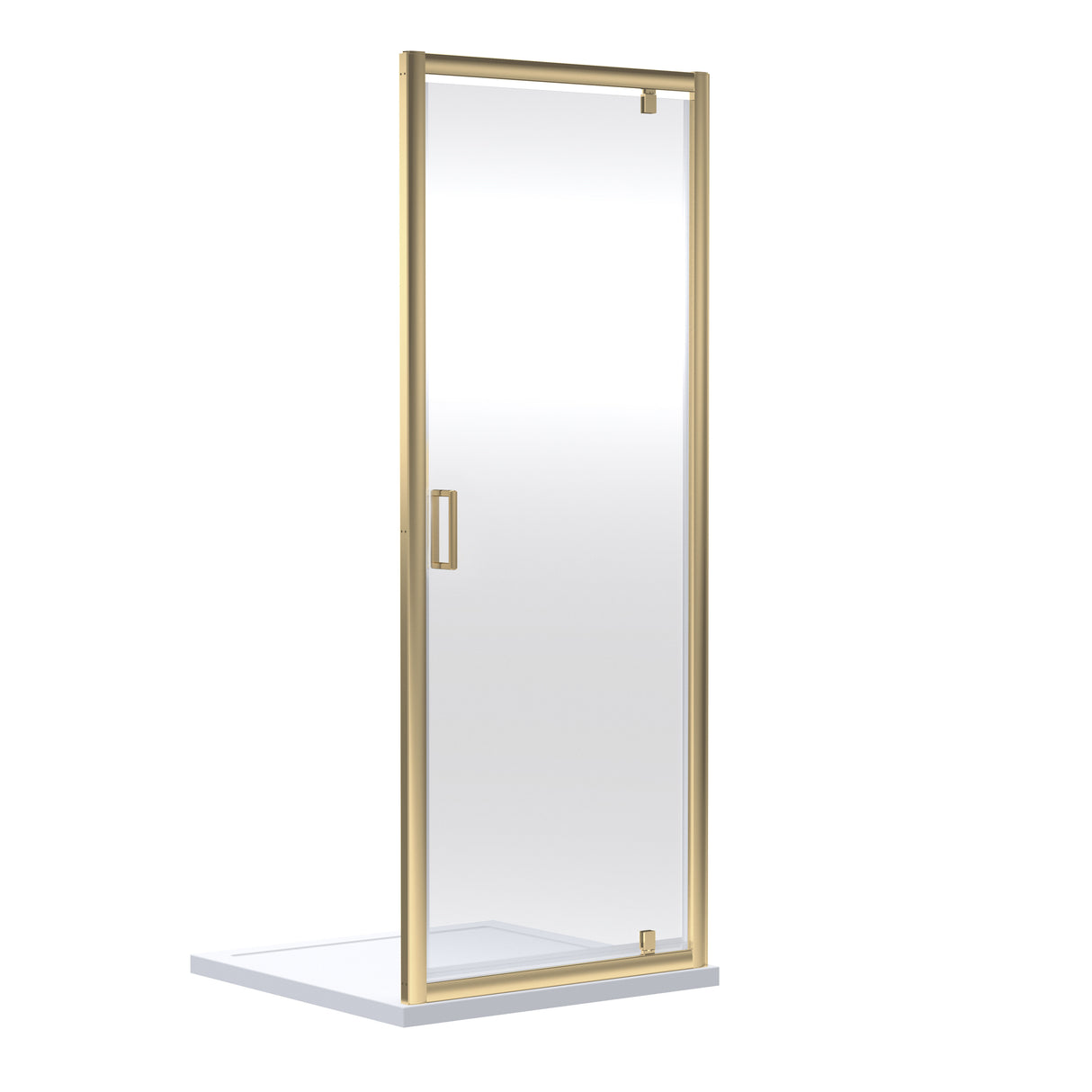 [BERUPD80BB] Contemporary 6mm Toughened Safety Glass Reversible Pivot Shower Door, H: 1850mm, Choice of Size and Colour - Cutout