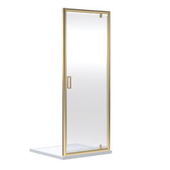 [BERUPD80BB] Contemporary 6mm Toughened Safety Glass Reversible Pivot Shower Door, H: 1850mm, Choice of Size and Colour - Cutout