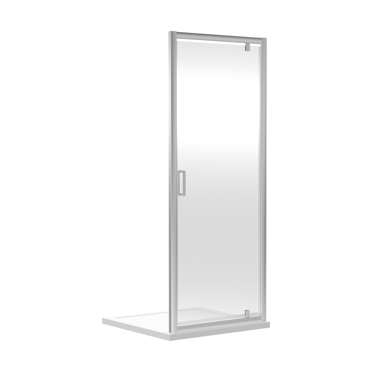 [BERUPD90] Contemporary 6mm Toughened Safety Glass Reversible Pivot Shower Door, H: 1850mm, Choice of Size and Colour - Cutout