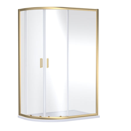 [BERUQ108BB] Contemporary 6mm Toughened Safety Glass Offset Quadrant Shower Enclosure, H: 1850mm, Choice of Size and Colour - Cutout