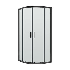 [BERUQ80BP] Quadrant 6mm Toughened Safety Glass Shower Enclosure - 800mm x 800mm - Black - Cutout