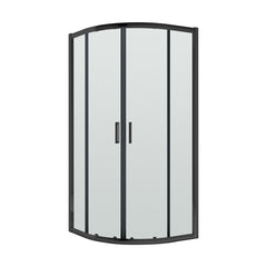 [BERUQ80BP] Contemporary 6mm Toughened Safety Glass Quadrant Shower Enclosure, H: 1850mm, Choice of Size and Colour - Cutout