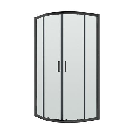 [BERUQ80BP] Contemporary 6mm Toughened Safety Glass Quadrant Shower Enclosure, H: 1850mm, Choice of Size and Colour - Cutout