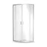 [BERUQ80] Contemporary 6mm Toughened Safety Glass Quadrant Shower Enclosure, H: 1850mm, Choice of Size and Colour - Cutout