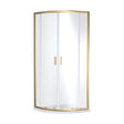 [BERUQ90BB] Quadrant 6mm Toughened Safety Glass Shower Enclosure - 900mm x 900mm - Brushed Brass - Cutout