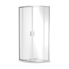 [BERUQ90] Contemporary 6mm Toughened Safety Glass Quadrant Shower Enclosure, H: 1850mm, Choice of Size and Colour - Cutout
