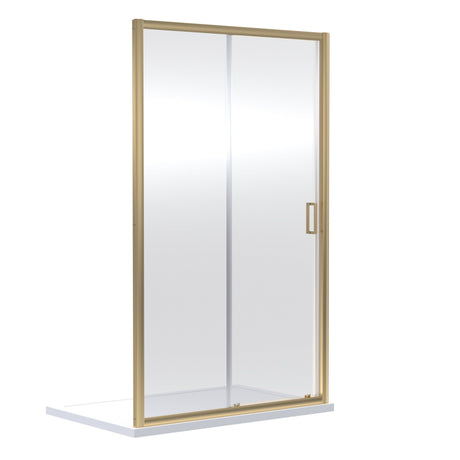 [BERUSL11BB] Almington 6mm Toughened Safety Glass Reversible Sliding Shower Door, H: 1850mm, Choice of Size and Colour - Cutout