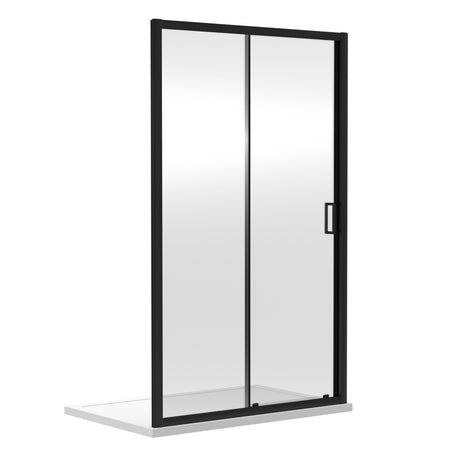 [BERUSL11BP] Almington 6mm Toughened Safety Glass Reversible Sliding Shower Door, H: 1850mm, Choice of Size and Colour - Cutout