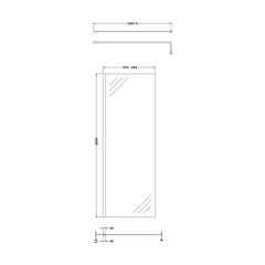[BESCBP070] 700 Wetroom panel/suport bar, MB - Technical Drawing