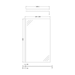 [BESCGM011] 1100 Wetroom panel/suport bar, BP - Technical Drawing