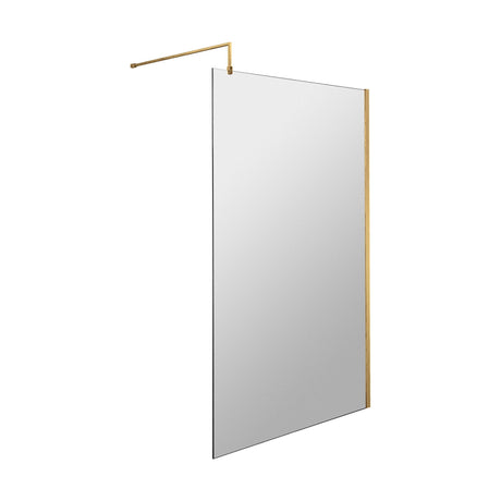 [BESO1000BB] Blymhill Contemporary 8mm Toughened Safety Glass Wetroom Screen with Support Bar, H: 1950mm, Choice of Size and Colour - Cutout