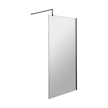 [BESO1000MB] Blymhill Contemporary 8mm Toughened Safety Glass Wetroom Screen with Support Bar, H: 1950mm, Choice of Size and Colour - Cutout