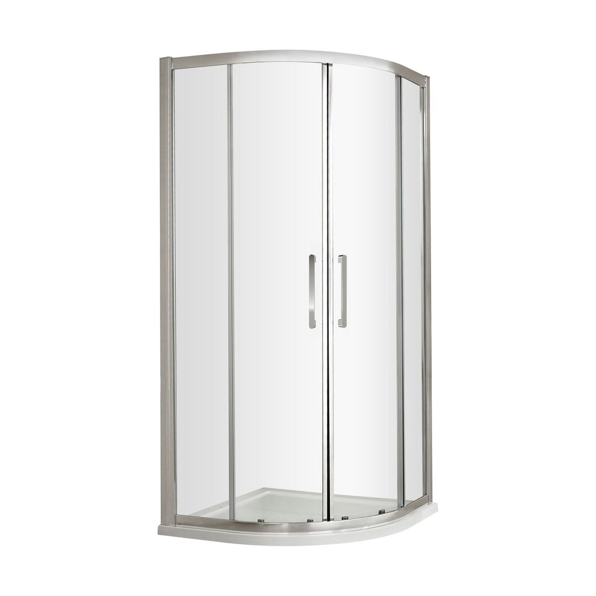 [BESO100H4] Kinvaston Quadrant Shower Enclosure with 8mm Glass, Bar Handle & Easyfit Assembly System, Chrome - Choice of Size - Cutout