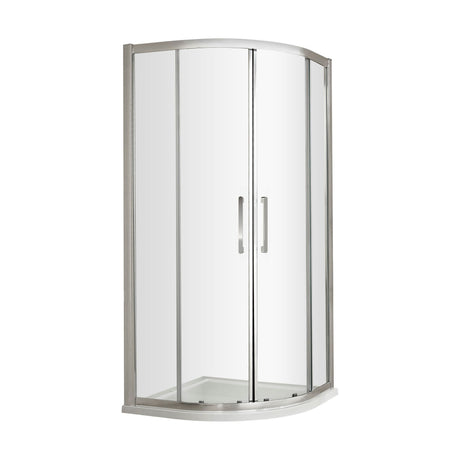 [BESO100H4] Kinvaston Quadrant Shower Enclosure with 8mm Glass, Bar Handle & Easyfit Assembly System, Chrome - Choice of Size - Cutout
