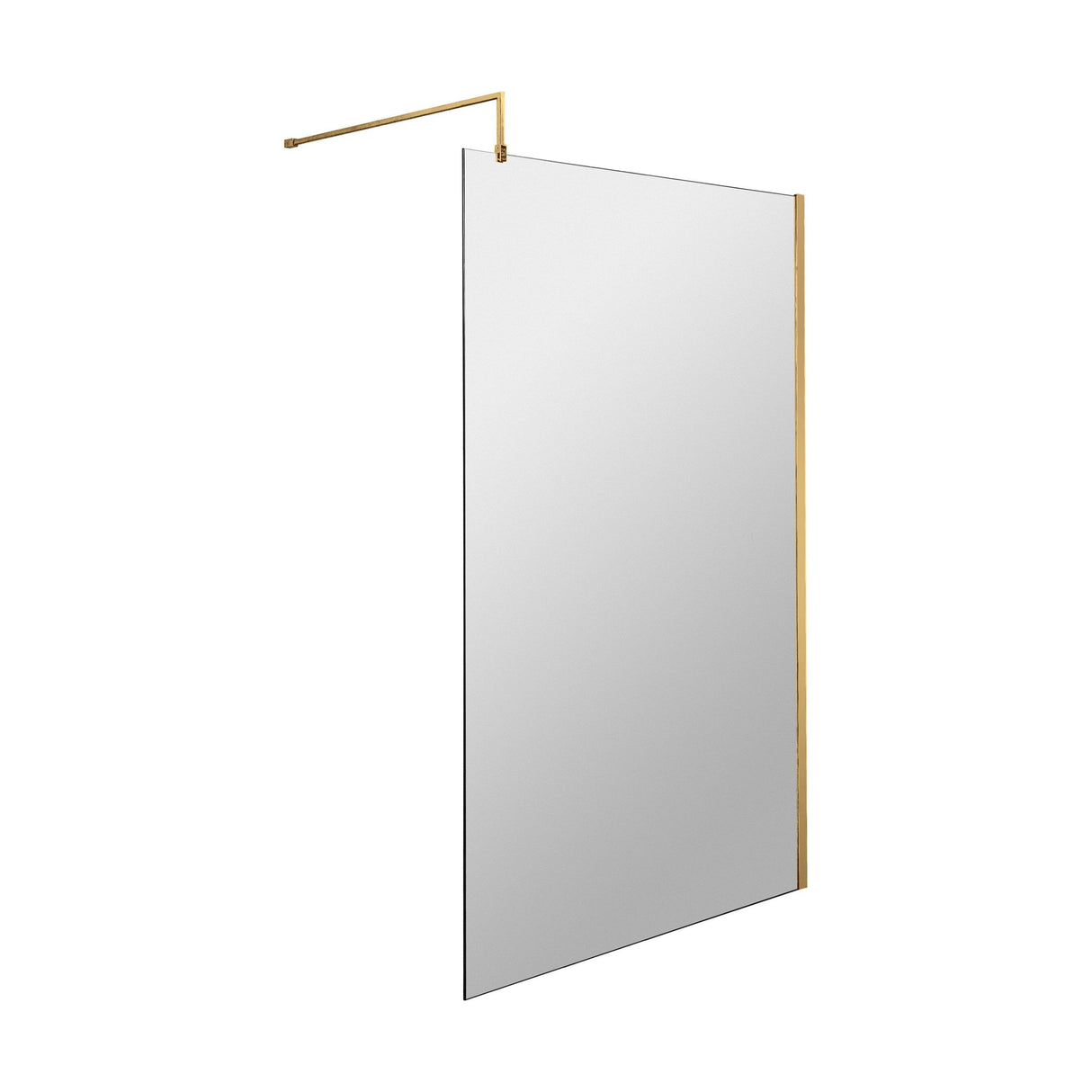 [BESO1100BB] Blymhill Contemporary 8mm Toughened Safety Glass Wetroom Screen with Support Bar, H: 1950mm, Choice of Size and Colour - Cutout