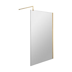 [BESO1100BB] Blymhill Contemporary 8mm Toughened Safety Glass Wetroom Screen with Support Bar, H: 1950mm, Choice of Size and Colour - Cutout