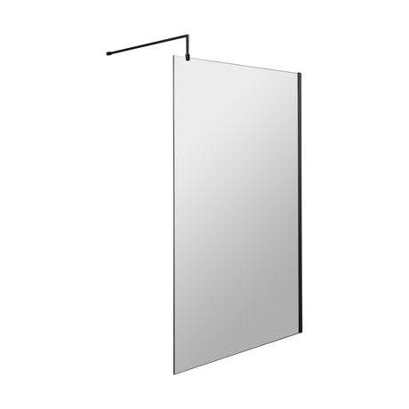 [BESO1200MB] Blymhill Contemporary 8mm Toughened Safety Glass Wetroom Screen with Support Bar, H: 1950mm, Choice of Size and Colour - Cutout