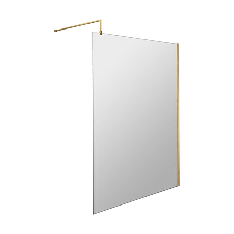 [BESO1400BB] Blymhill Contemporary 8mm Toughened Safety Glass Wetroom Screen with Support Bar, H: 1950mm, Choice of Size and Colour - Cutout