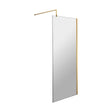 [BESO700BB] Balterley Contemporary Bathroom 8mm Glass Profile Wetroom Screen with Support Bar, Brushed Brass, 1950 x 700 x 14mm - Cutout