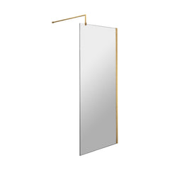 [BESO700BB] Blymhill Contemporary 8mm Toughened Safety Glass Wetroom Screen with Support Bar, H: 1950mm, Choice of Size and Colour - Cutout