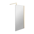 [BESO800BB] Balterley Contemporary Bathroom 8mm Glass Profile Wetroom Screen with Support Bar, Brushed Brass, 1950 x 800 x 14mm - Cutout