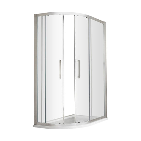 [BESOQ128H4] Sonic 8mm Toughened Safety Glass Offset Quadrant Shower Enclosure - Multiple Sizes Available - Cutout