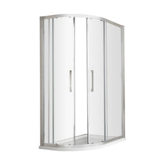 [BESOQ908H4] Sonic 8mm Toughened Safety Glass Offset Quadrant Shower Enclosure - Multiple Sizes Available - Cutout