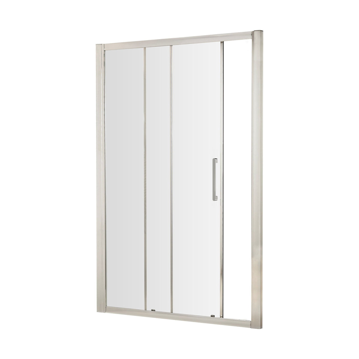 [BESOSL12H4] Balterley Sonic 1200mm Single Sliding Shower Door with 8mm Glass, Bar Handle & Easyfit Assembly System - Chrome - Cutout