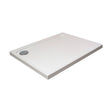 [BET2526U] White Quadrant Stone Shower Tray with Corner Waste Position with Upstands - 1100 x 800 mm - Balterley - Cutout