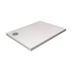 [BET2526U] White Quadrant Stone Shower Tray with Corner Waste Position with Upstands - 1100 x 800 mm - Balterley - Cutout
