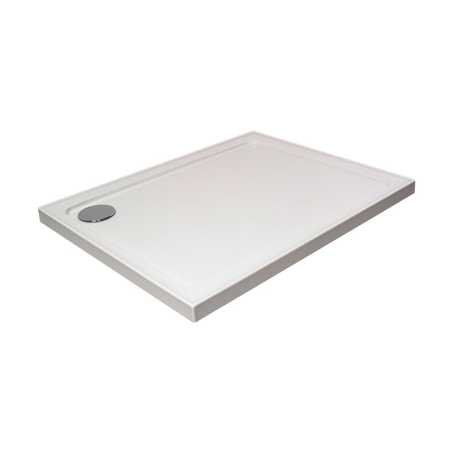 [BET2526U] White Quadrant Stone Shower Tray with Corner Waste Position with Upstands - 1100 x 800 mm - Balterley - Cutout