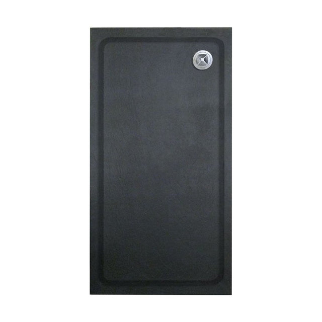 [BETAQS1080BLK] Black Rectangular Slate Effect Shower Tray - Choice of Size - Cutout