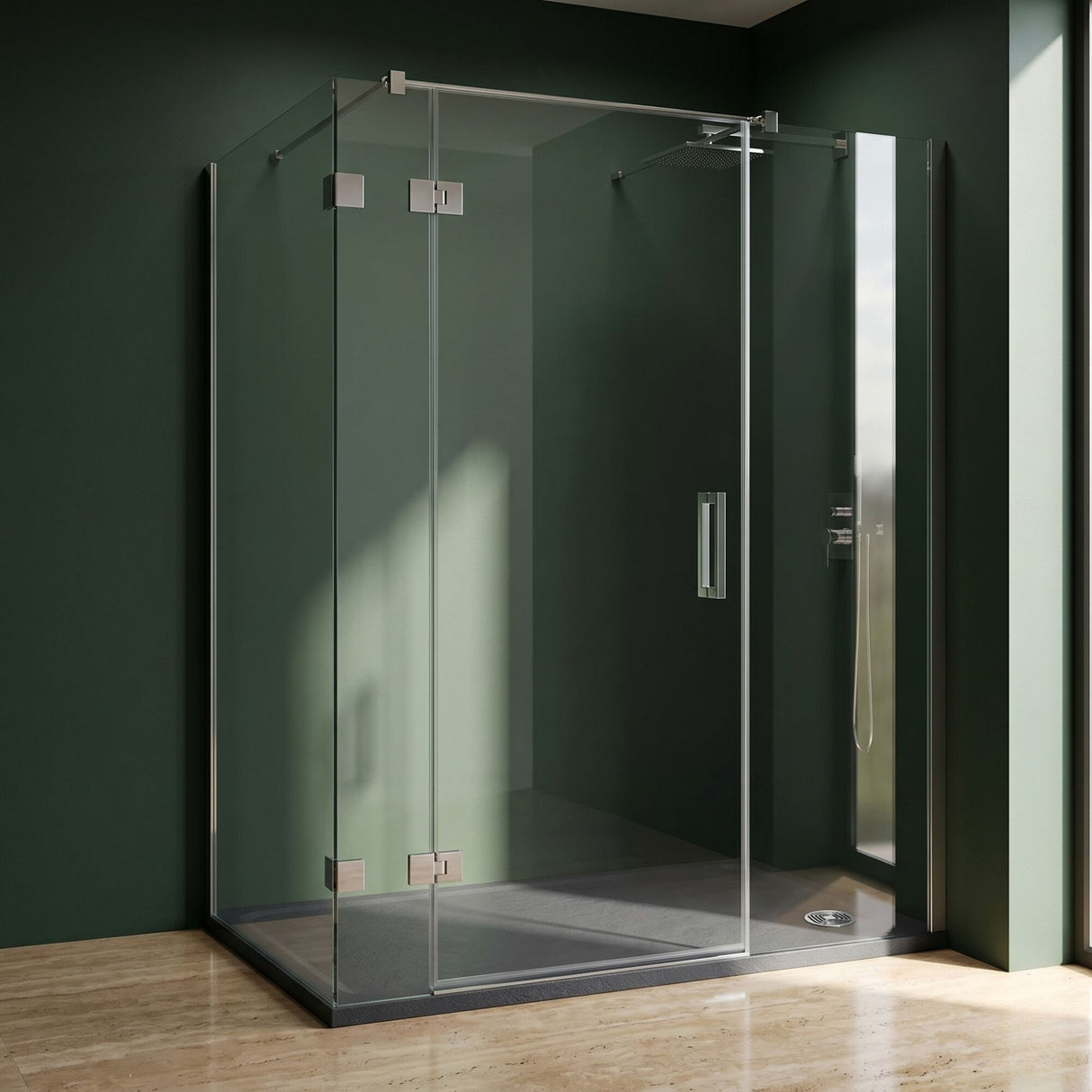 [BETAQS1490BLK] Black Rectangular Slate Effect Shower Tray - Choice of Size - Lifestyle 1