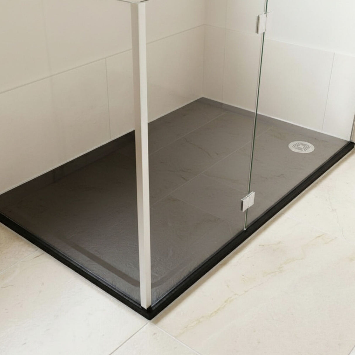 [BETAQS1490BLK] Black Rectangular Slate Effect Shower Tray - Choice of Size - Lifestyle 2