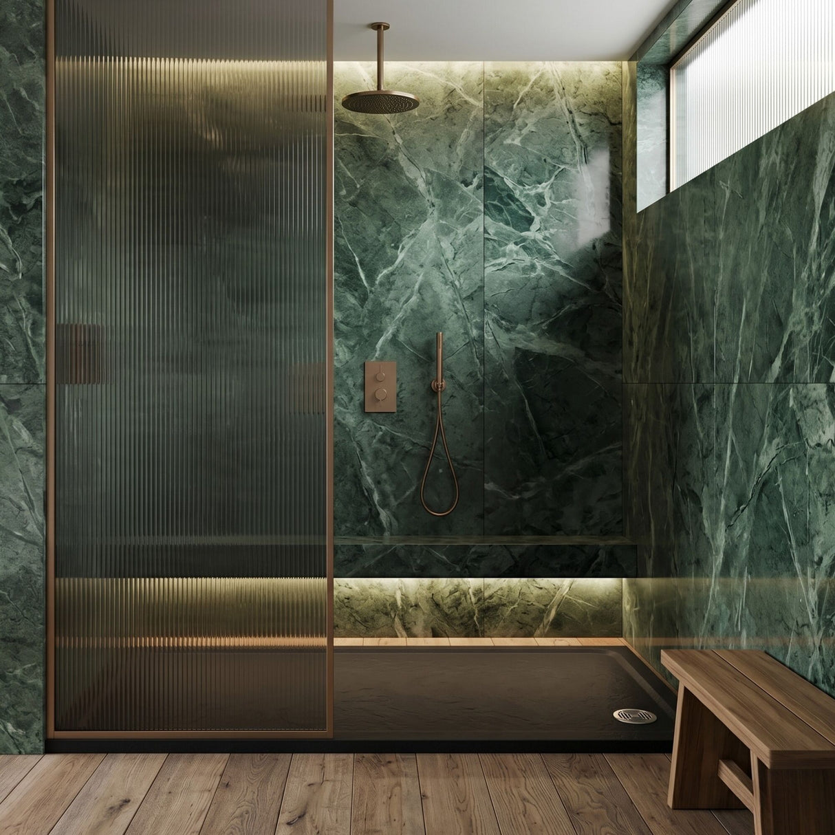 [BETAQS1490BLK] Black Rectangular Slate Effect Shower Tray - Choice of Size - Silo