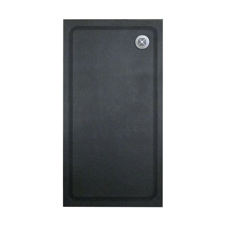 [BETAQS1580BLK] Black Rectangular Slate Effect Shower Tray - Choice of Size - Cutout