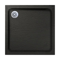 [BETAQS9090BLK] Black Square Slate Effect Shower Tray - Choice of Size - Cutout