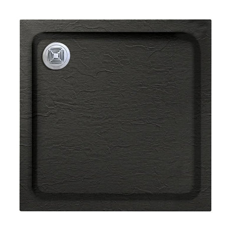 [BETAQS9090BLK] Black Square Slate Effect Shower Tray - Choice of Size - Cutout