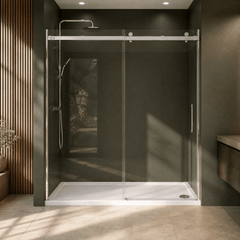[BETASP1476] White Rectangular Stone Slip Resistant Shower Tray - Available in Multiple Sizes - Lifestyle 3