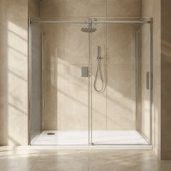 [BETASP1476] White Rectangular Stone Slip Resistant Shower Tray - Available in Multiple Sizes - Silo