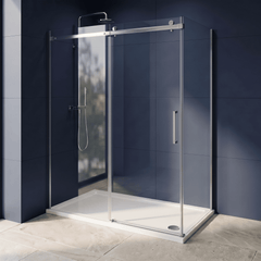 [BETASP1570] White Rectangular Stone Slip Resistant Shower Tray - Available in Multiple Sizes - Lifestyle 3