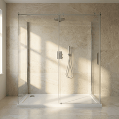 [BETASP1570] White Rectangular Stone Slip Resistant Shower Tray - Available in Multiple Sizes - Silo