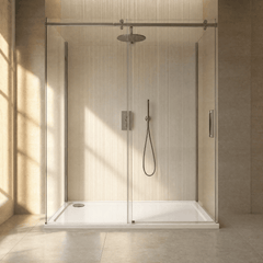 [BETASP1576] White Rectangular Stone Slip Resistant Shower Tray - Available in Multiple Sizes - Lifestyle 3