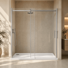 [BETASP1576] White Rectangular Stone Slip Resistant Shower Tray - Available in Multiple Sizes - Silo