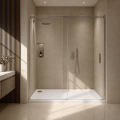 [BETASP1590] White Rectangular Stone Slip Resistant Shower Tray - Available in Multiple Sizes - Lifestyle 3