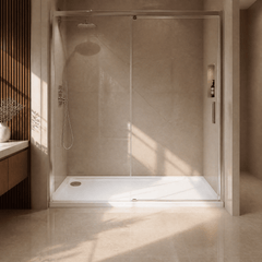 [BETASP1676] White Rectangular Stone Slip Resistant Shower Tray - Available in Multiple Sizes - Lifestyle 1