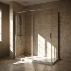 [BETASP1676] White Rectangular Stone Slip Resistant Shower Tray - Available in Multiple Sizes - Silo