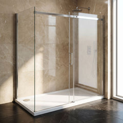[BETASP1770] White Rectangular Stone Slip Resistant Shower Tray - Available in Multiple Sizes - Lifestyle 2