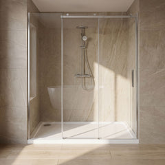 [BETASP1770] White Rectangular Stone Slip Resistant Shower Tray - Available in Multiple Sizes - Lifestyle 3